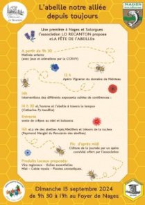 Dimanche 15 septembre, Fête des abeilles au foyer municipal 