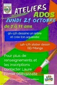 21 oct 2024 : (COMPLET) atelier dessins (de 7  à 11 ans) 