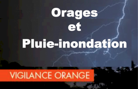 Passage en vigilance orange Pluie-Inondation-Orages des départements du Gard et de la Lozère dans la nuit de mardi jusqu'à jeudi 17 octobre fin de journée. 