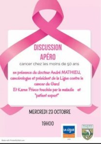 Octobre Rose : Discussion-Apéro, mercredi 23 octobre 19h dans la salle des mariages 