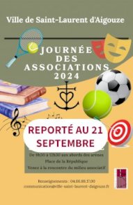 Journée des associations - report au 21 septembre