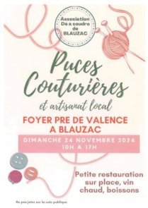 PUCES COUTURIERES ET ARTISANAT LOCAL - Dimanche 24 novembre