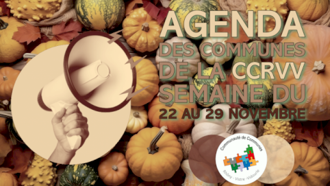 Agenda des évènements du week-end et de la semaine des communes du territoire de la CCRVV 