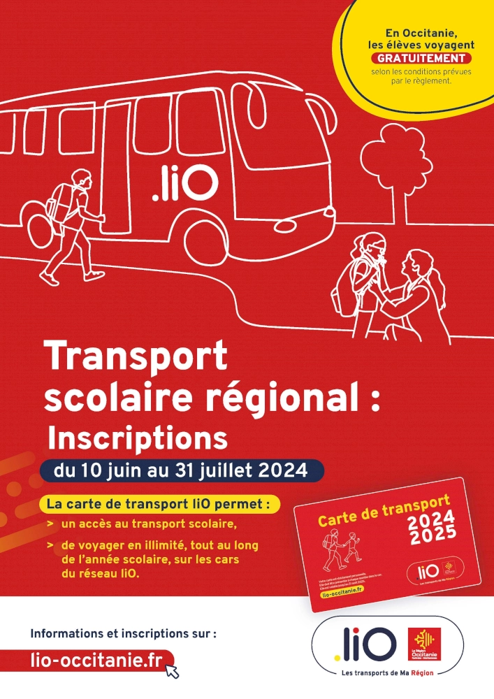 LiO : Inscription aux transports scolaires du 10 juin au 31 juillet 2024  (2/2)