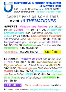 Cadref Pays de Sommières - Programme de la rentrée 2024-2025 (1/1)