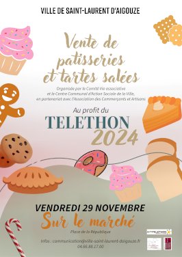 Téléthon - Vente de pâtisseries et tartes salées sur le marché - 29 novembre  (1/1)