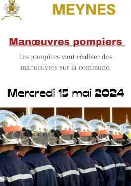 Manoeuvres pompiers ce jour à Meynes (1/1)