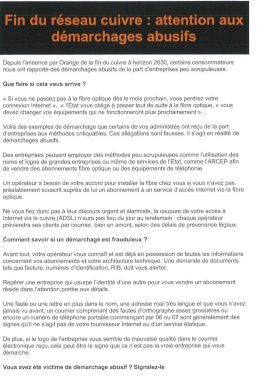 Information de l'opérateur Orange (1/2)