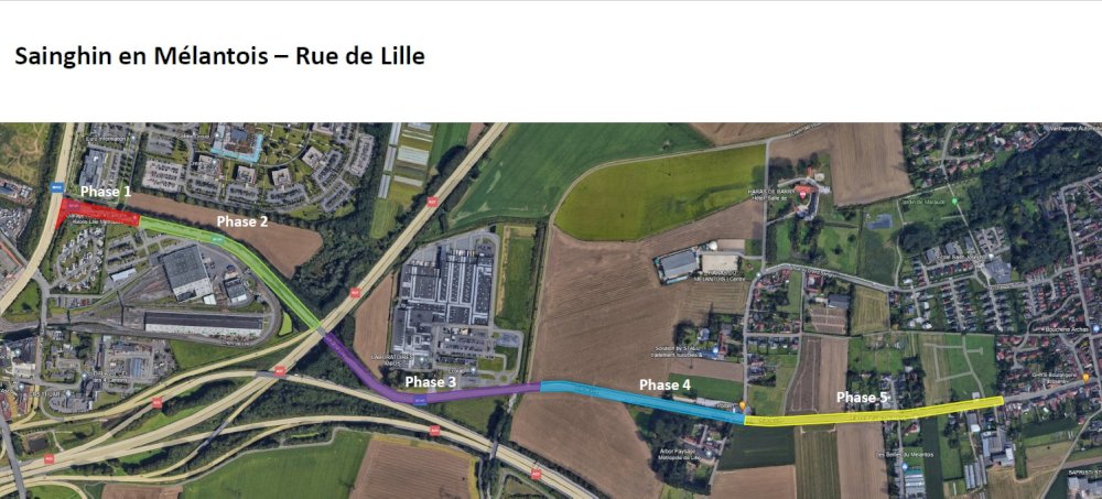 Travaux rue de Lille entre Sainghin-en-Mélantois et Villeneuve d'Ascq (1/1)