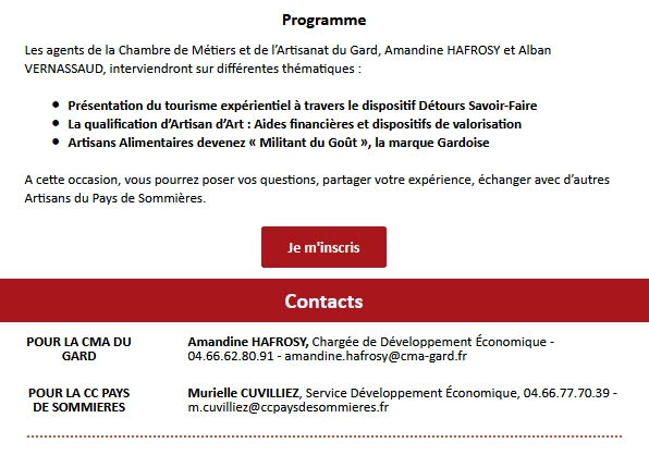 Rencontre de la CMA du Gard à destination des artisans (2/2)