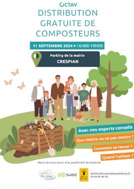 DISTRIBUTION GRATUITE DE COMPOSTEURS 11 SEPTEMBRE A CRESPIAN (1/1)