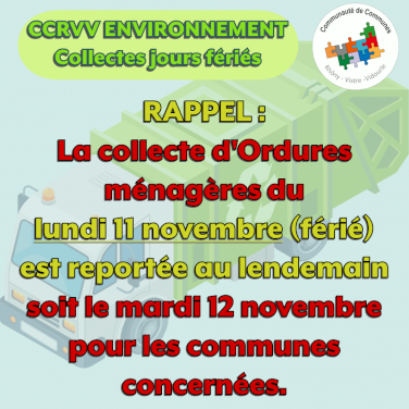 Report de collecte le lundi 11 Novembre 2024 (1/1)